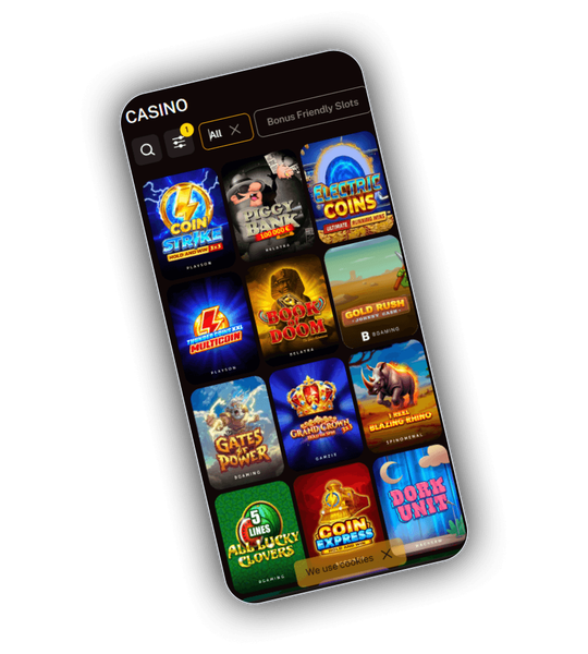 Wild Royal game lobby with slots, live casino and jackpot categories.